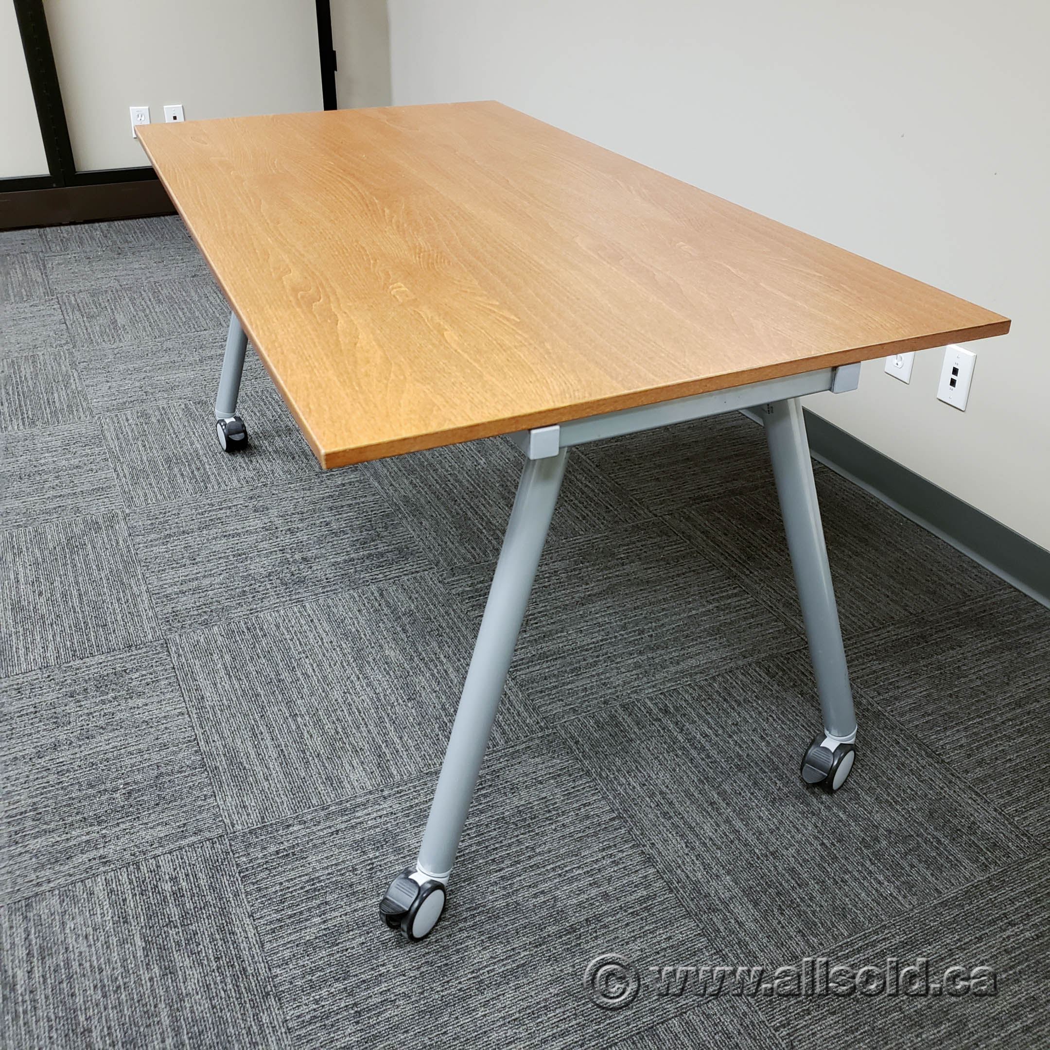 Ikea Galant Autumn Maple Rolling Training Table - Allsold.ca - Buy & Sell Used Office Furniture ...